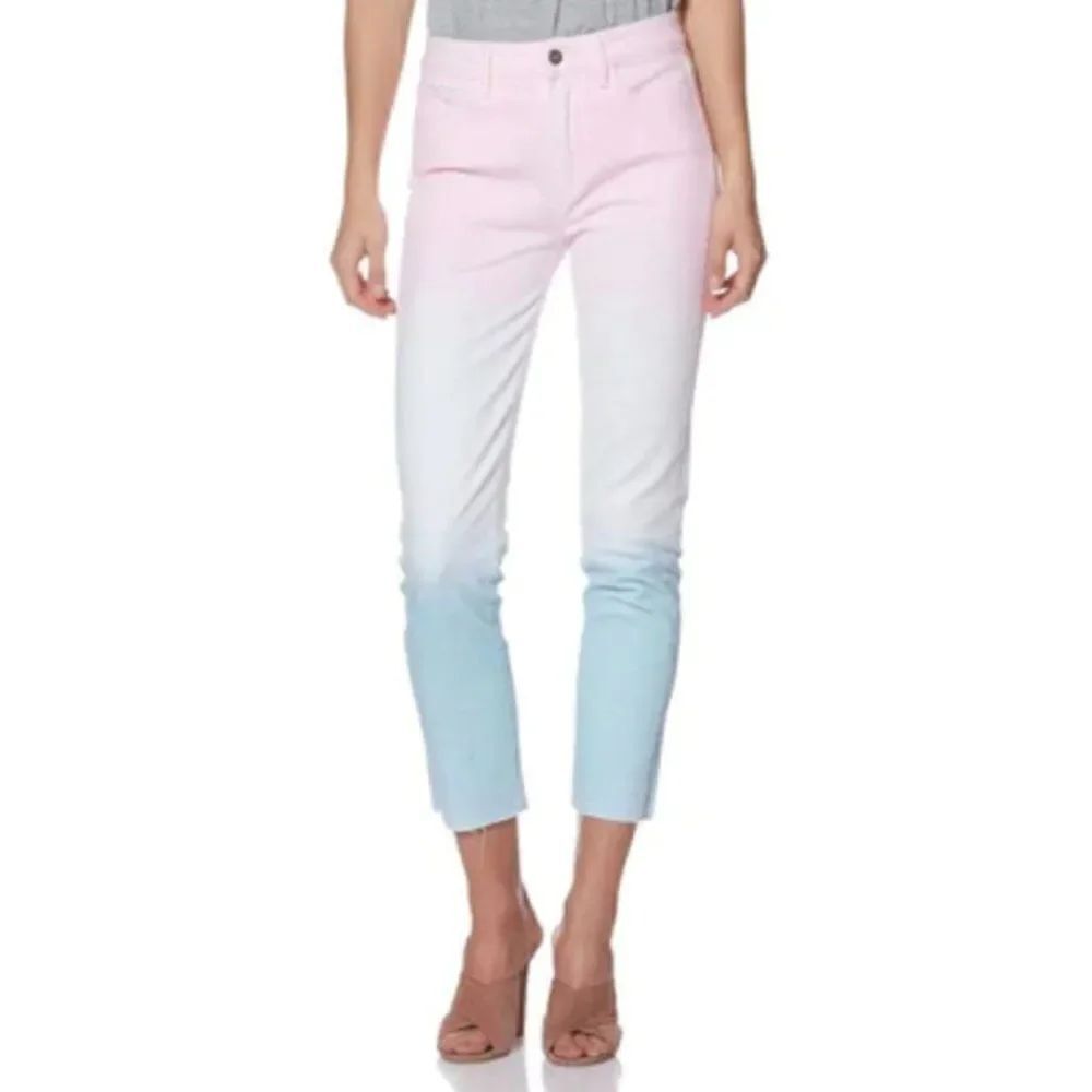 NEW Paige Hoxton Slim Raw Hem Sunset Ombre in Size 26